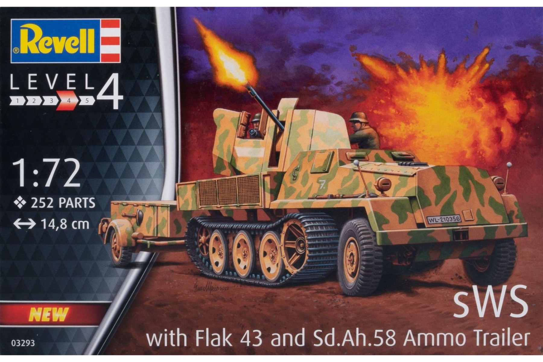 Revell RE03293 sWs with 3.7cm Flak 43 & Sd.Ah. 58 Ammunition Trailer, model kit