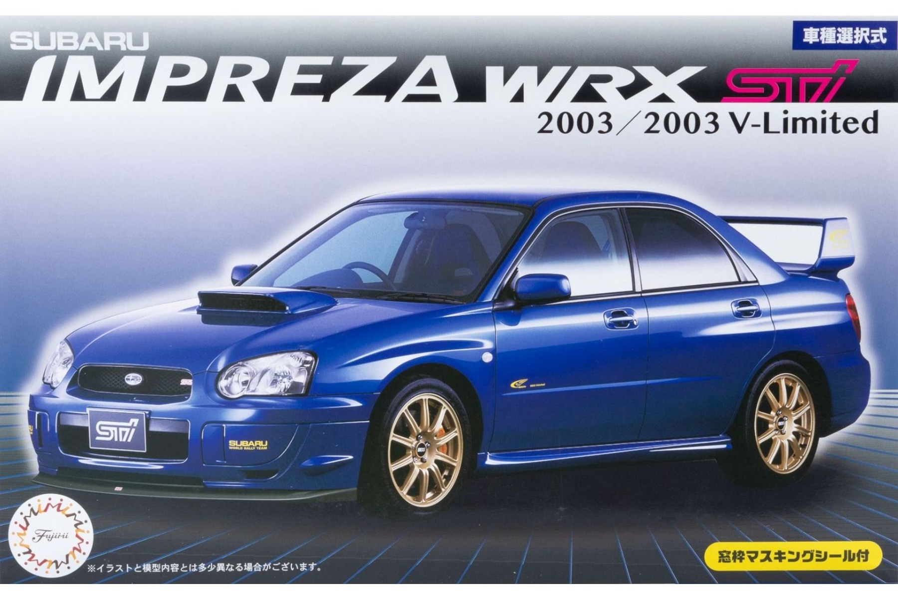 Fujimi FU03940 Subaru Impreza WRX Sti/2003 V-Limited with Window Frame Masking Stickers, model kit