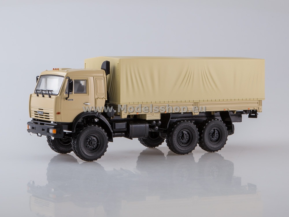 KAMAZ-43118 6x6 flatbed truck with tent /beige/