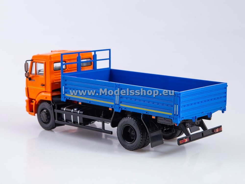 KAMAZ-43253 flatbed truck /orange - blue/