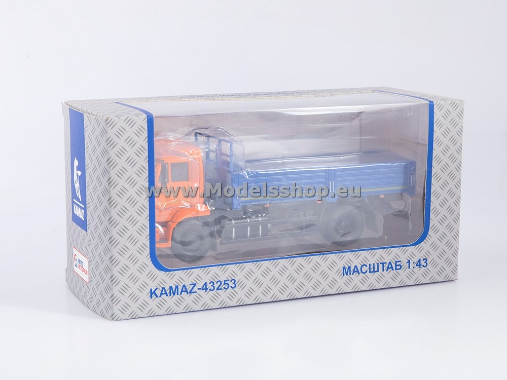 KAMAZ-43253 flatbed truck /orange - blue/