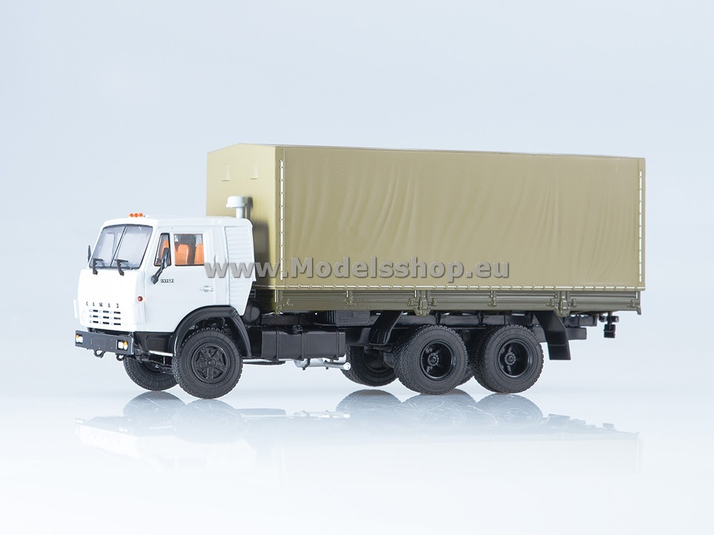 KAMAZ-53212 flatbed truck with tent /white-beige/