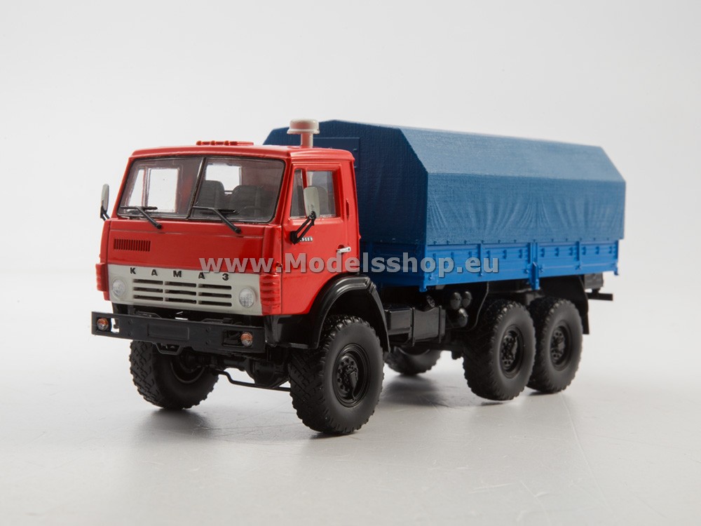 KAMAZ-4310 flatbed with tent /red-blue/