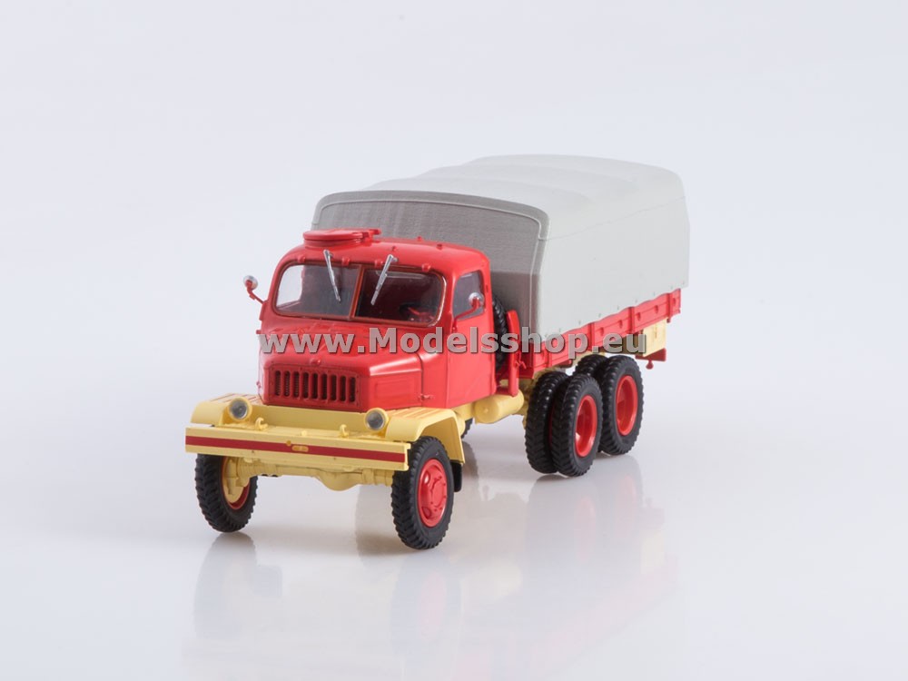 AI1231 Praga V3S flatbed truck with tent /red-yellow/