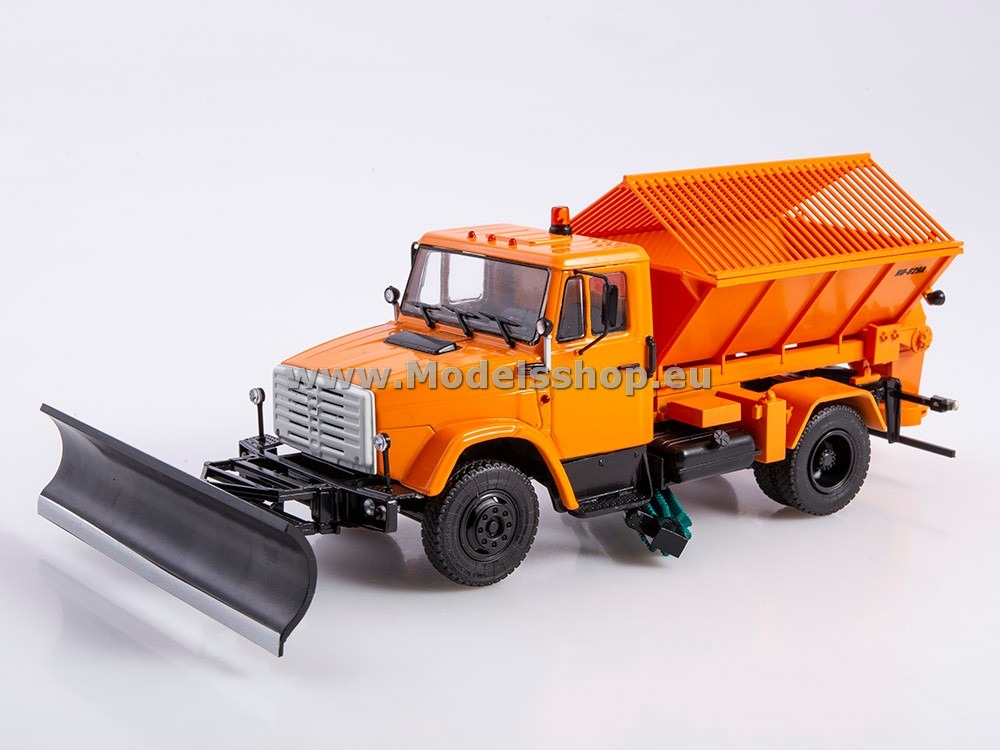 AI1238 Sand spreader machine  w. Snowplow KO-829A (ZIL-4333) /orange/