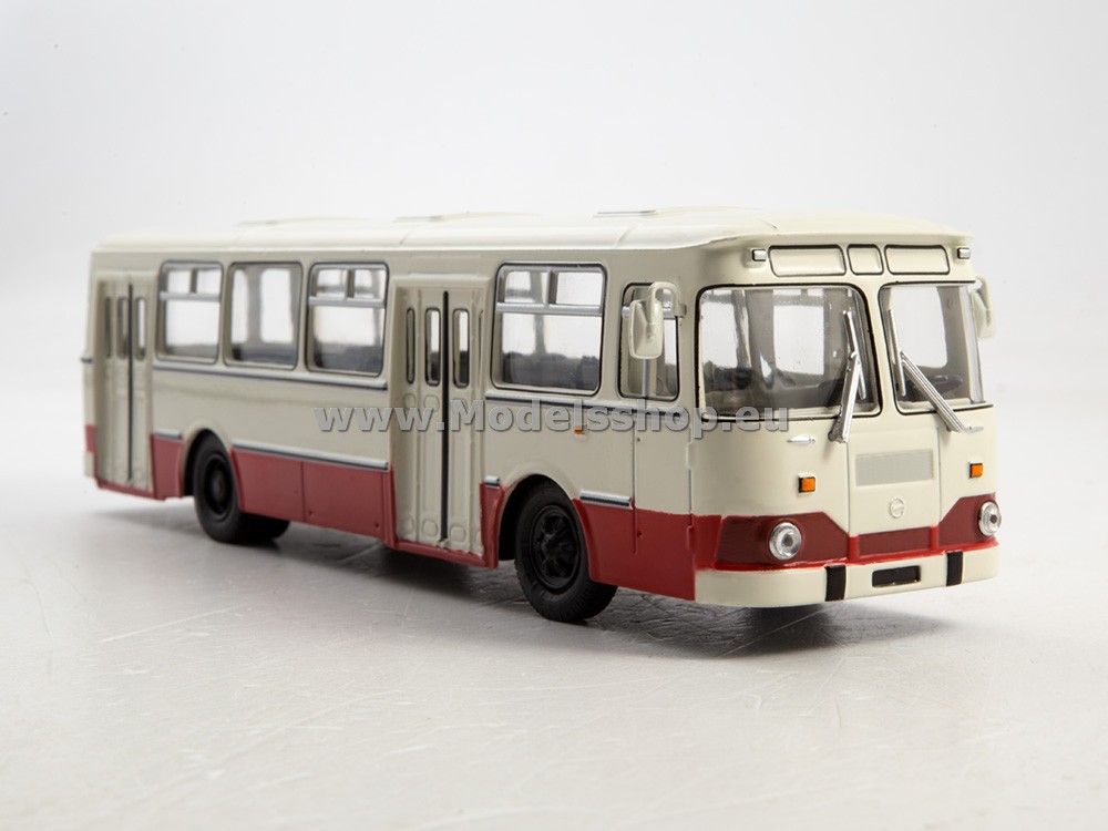 LIAZ-677M bus /white - dark red/