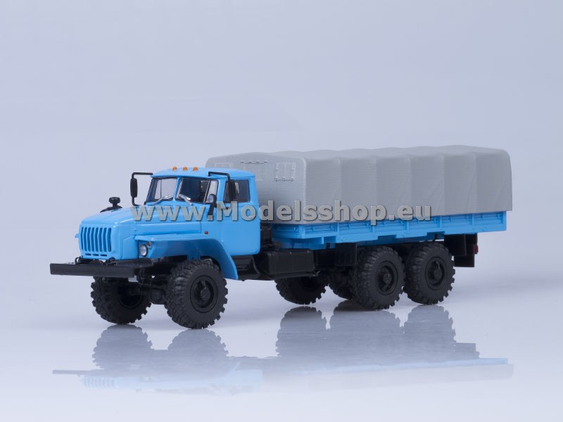 AI1099 URAL-4320-0911 flatbed truck with tent /blue/