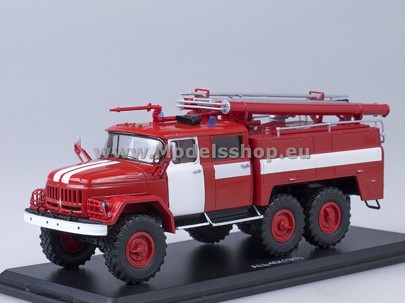 Fire engine AC-40 (ZIL-131) with white stripes