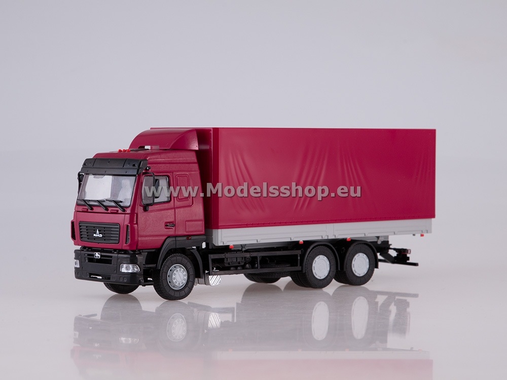 AI1140 MAZ-6312 flatbed truck with tent (facelift) /dark red/