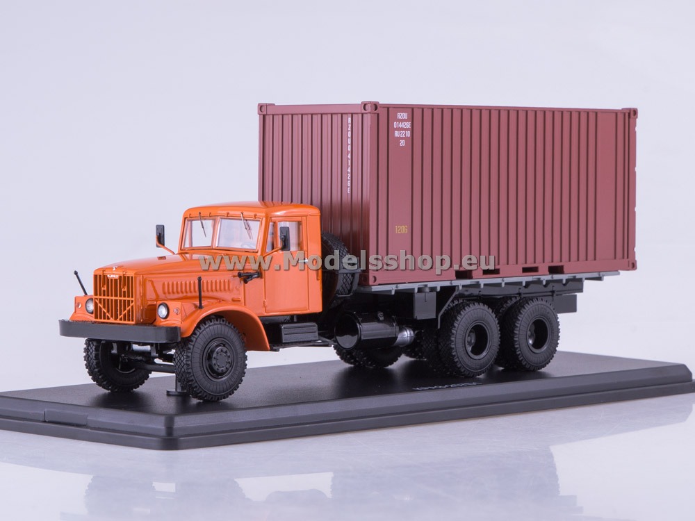 SSM1148 KRAZ-257B1 container truck /orange/