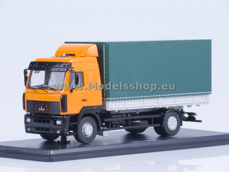 SSM1215 MAZ-5340 flatbed truck with tent /orange-green/
