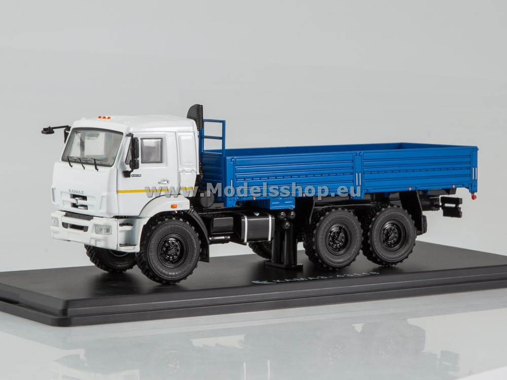 SSM1237 KAMAZ-43118 6×6 flatbed truck (facelift) /white-blue/