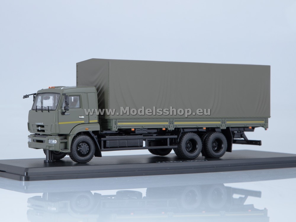 SSM1318 KAMAZ-65117 flatbed truck with tent (facelift) /khaki/