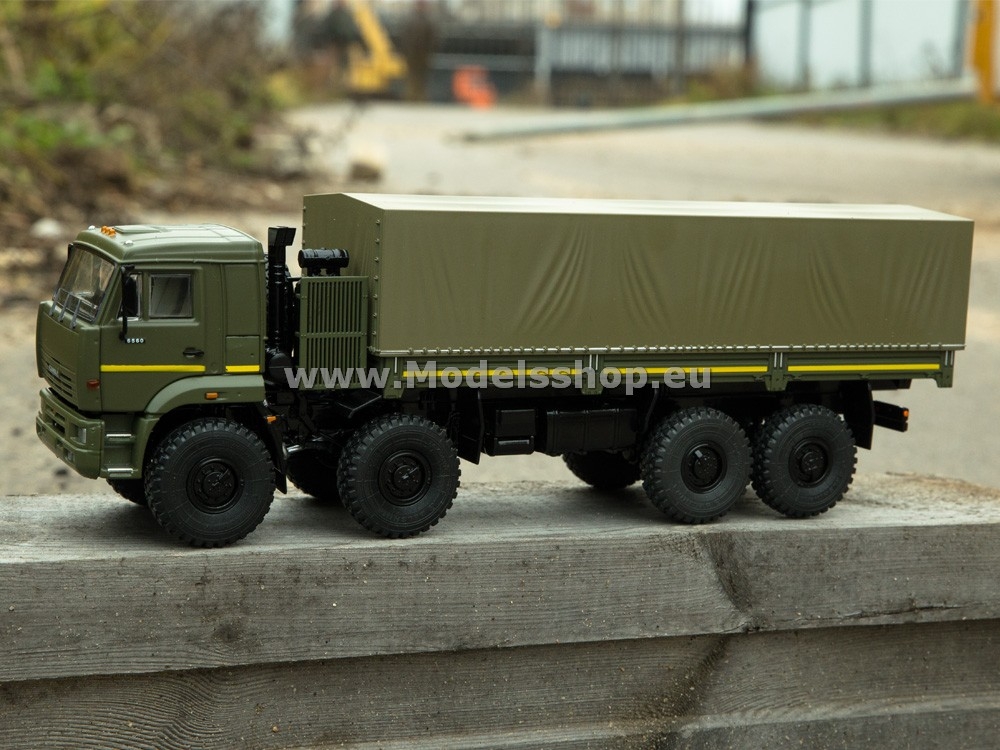 SSM1383 KAMAZ-6560 flatbed truck with tent /khaki/