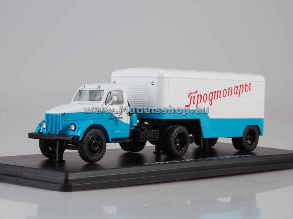 SSM1436 GAZ-51P tractor truck with PAZ-744 semitrailer /white-blue/