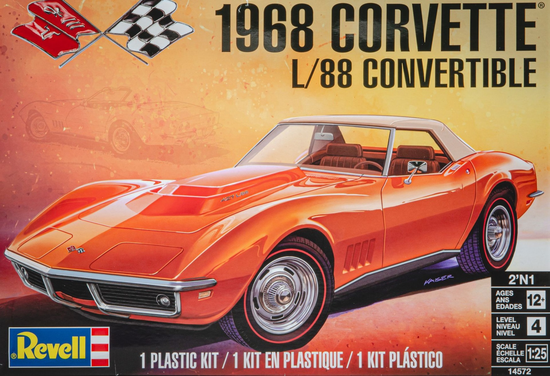 Revell RE14572 Corvette L-88 Convertible, 1968 2in1 model kit