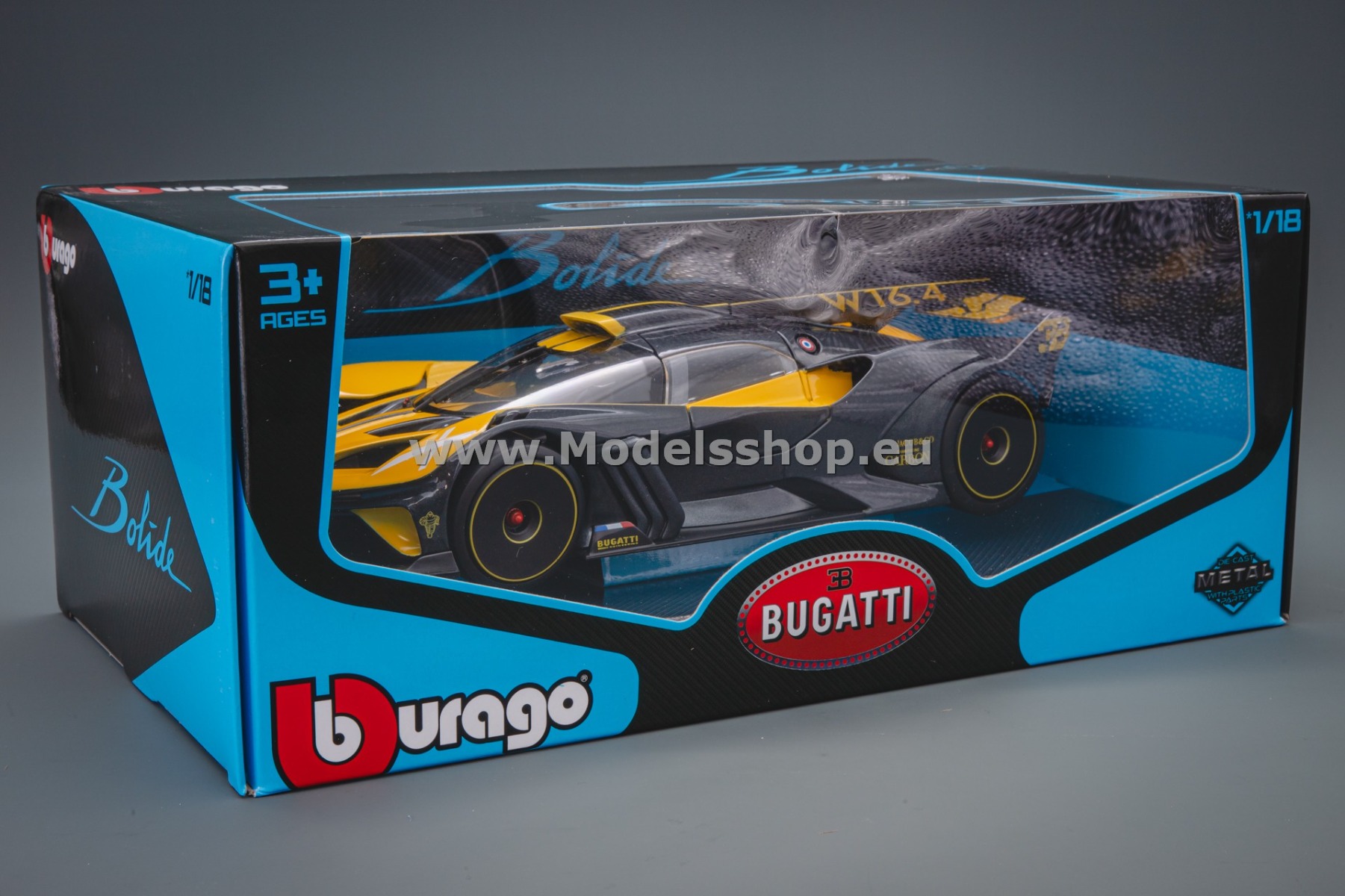 Bburago 1:43 Bugatti Bolide - Modèle Réduit Voiture De Sport En Métal, Peinture Électrostatique, Détails Exceptionnels