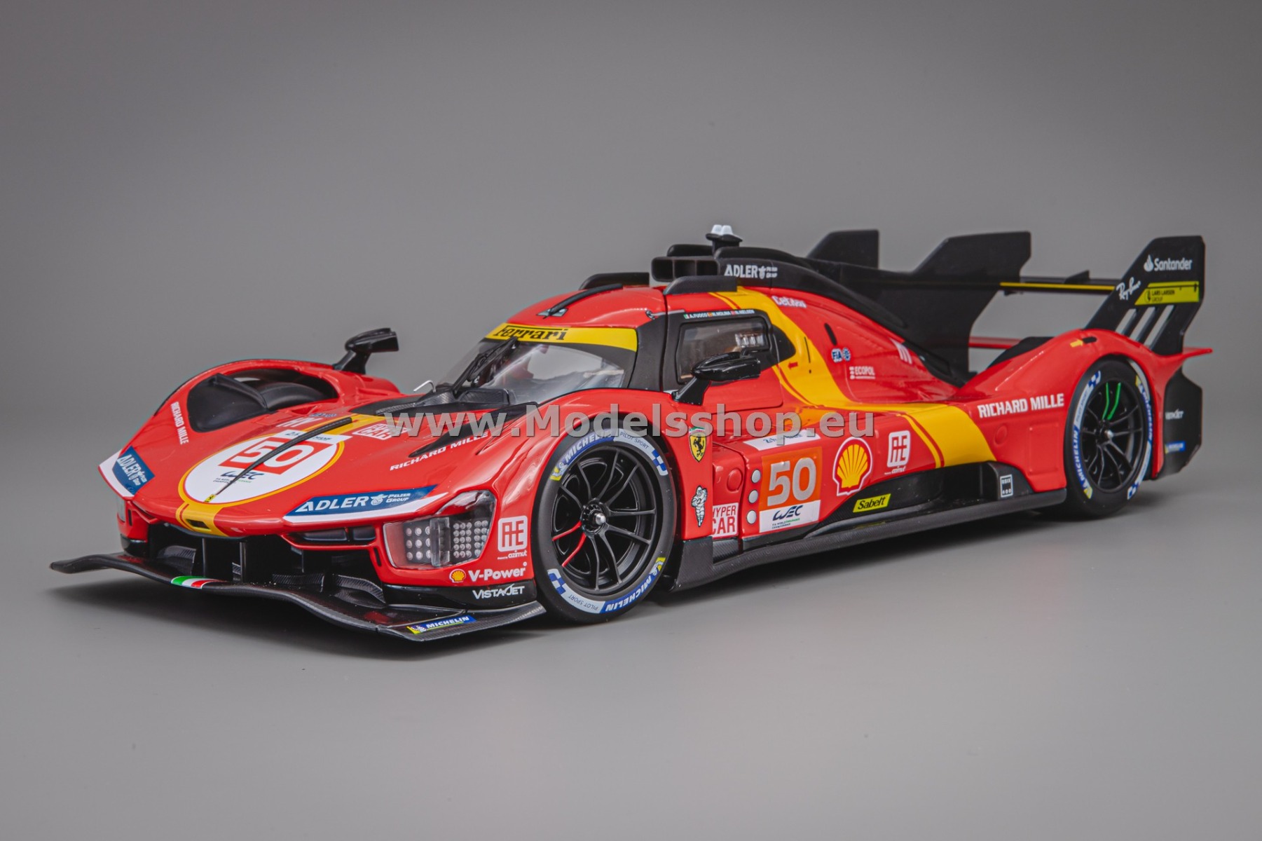 Bburago Ferrari 499P, No.50, Ferrari AF Corse, 24h Le Mans 2023, A.Fuoco - M.Molina -  N.Nielsen