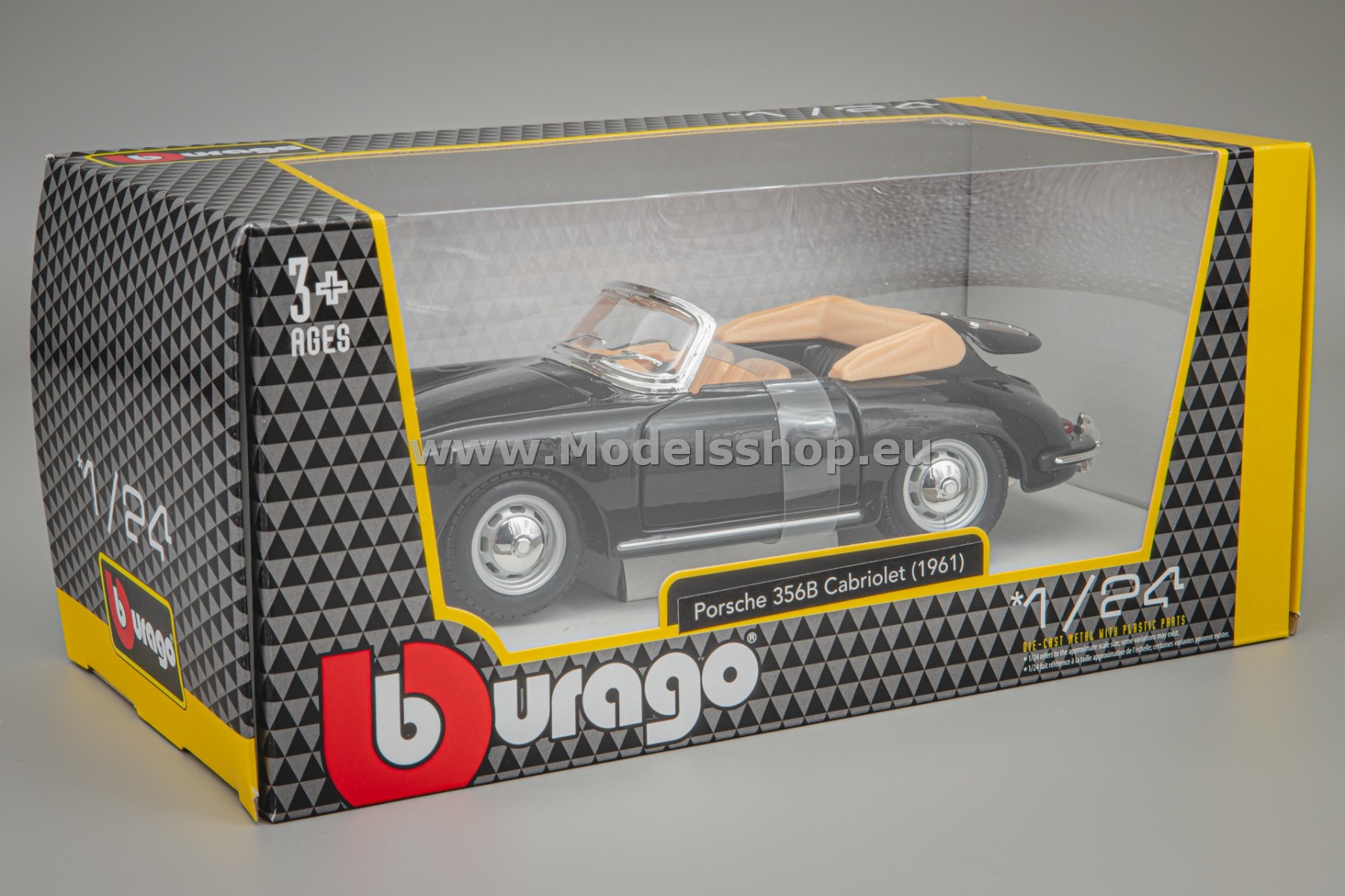 Bburago Porsche 356 B Cabriolet, 1961 /black/ 18-22078