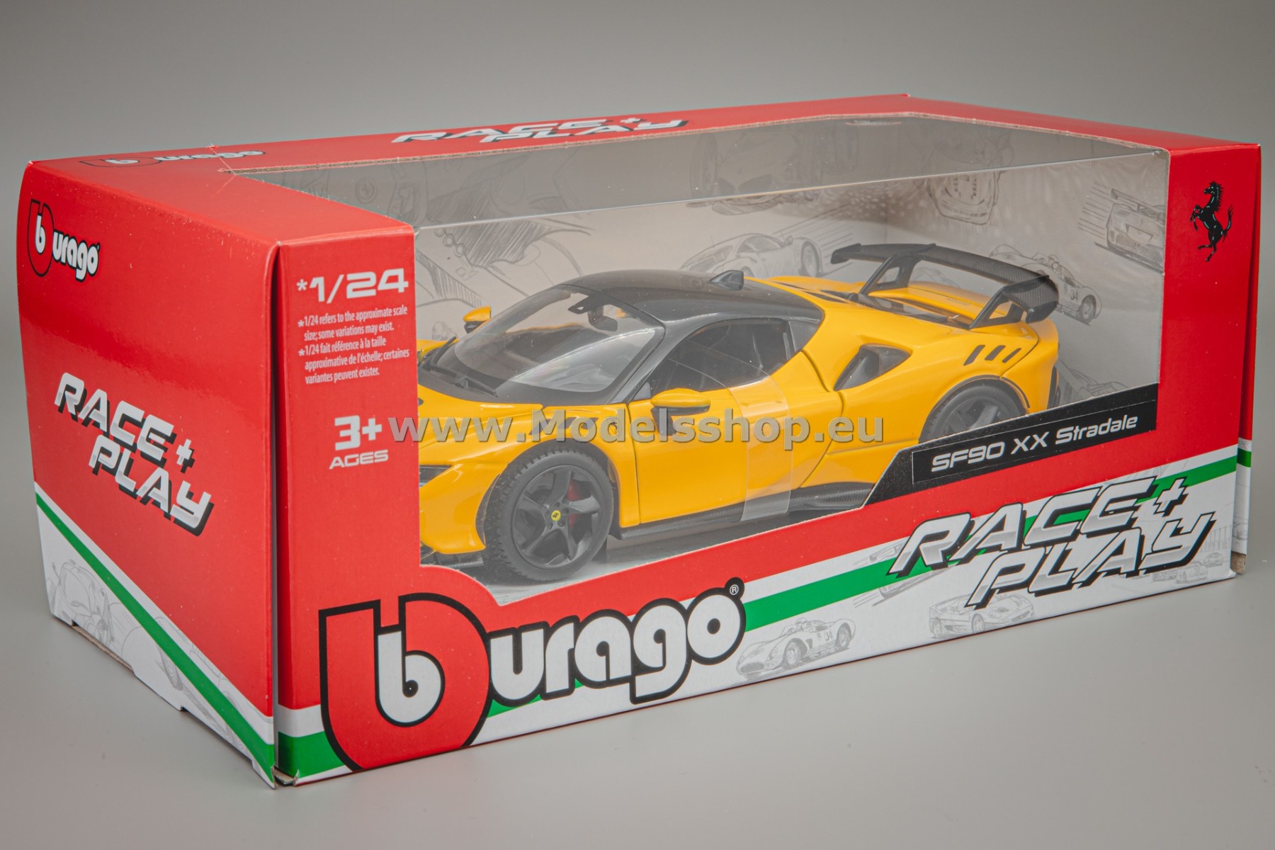 Bburago Ferrari SF90 XX Stradale, 2024 /yellow-black/ 18-26032