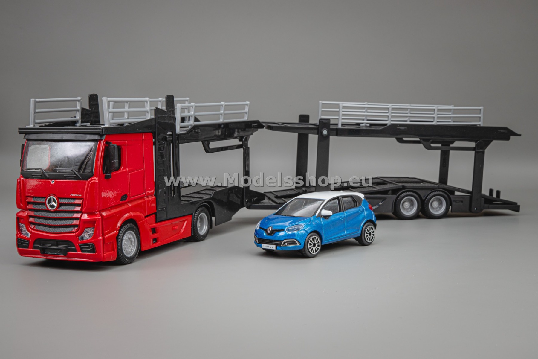 BBU18-31457 Mercedes-Benz Actros 2545 car carrier trailer + Renault Captur /red/