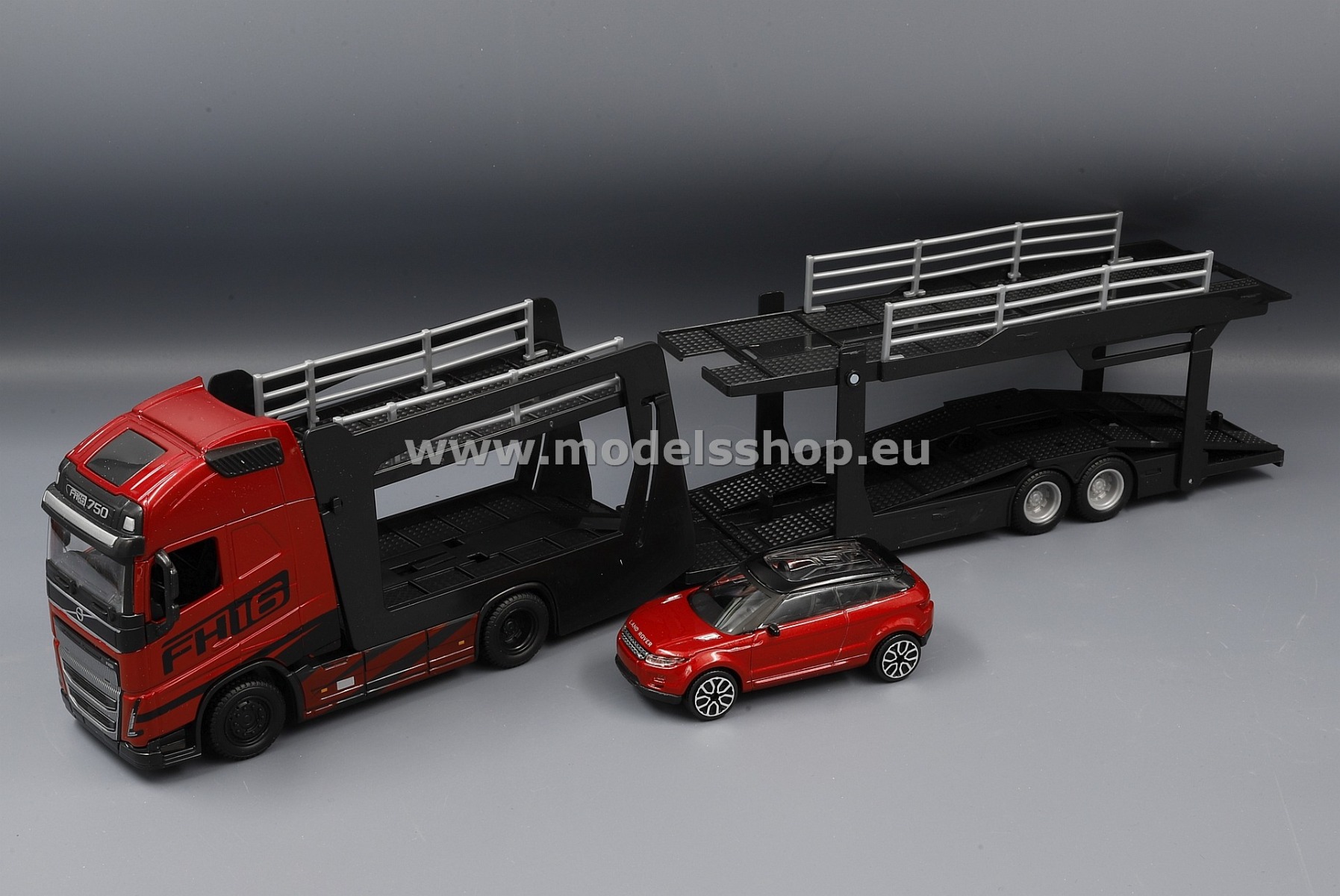 Volvo FH16 GL 750 XXL Car transport including Land Rover LRX concept /red - decorated/