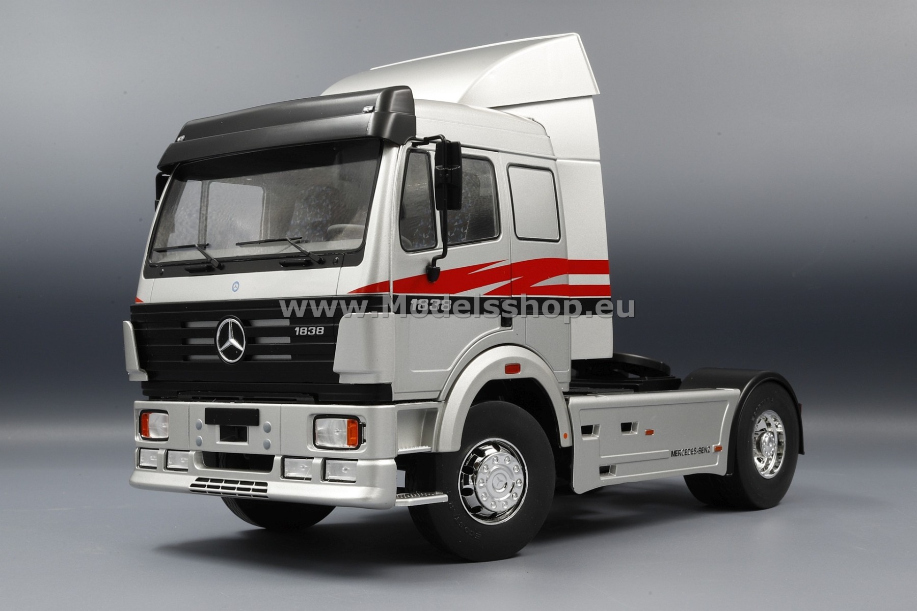 Mercedes-Benz 1838 SK II, tractor truck, 1994 /silver - decorated/