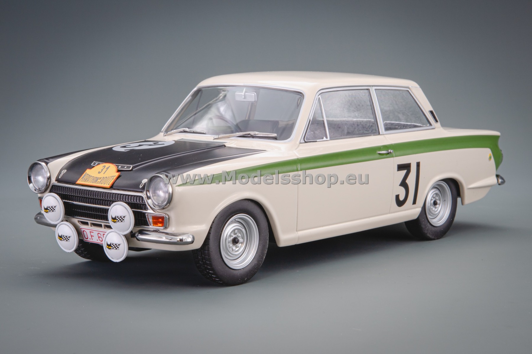 MCG18436 Ford Lotus Cortina MK I, No.31, Marathon de la Route 1966 	J.Ickx - G.Staepelaere