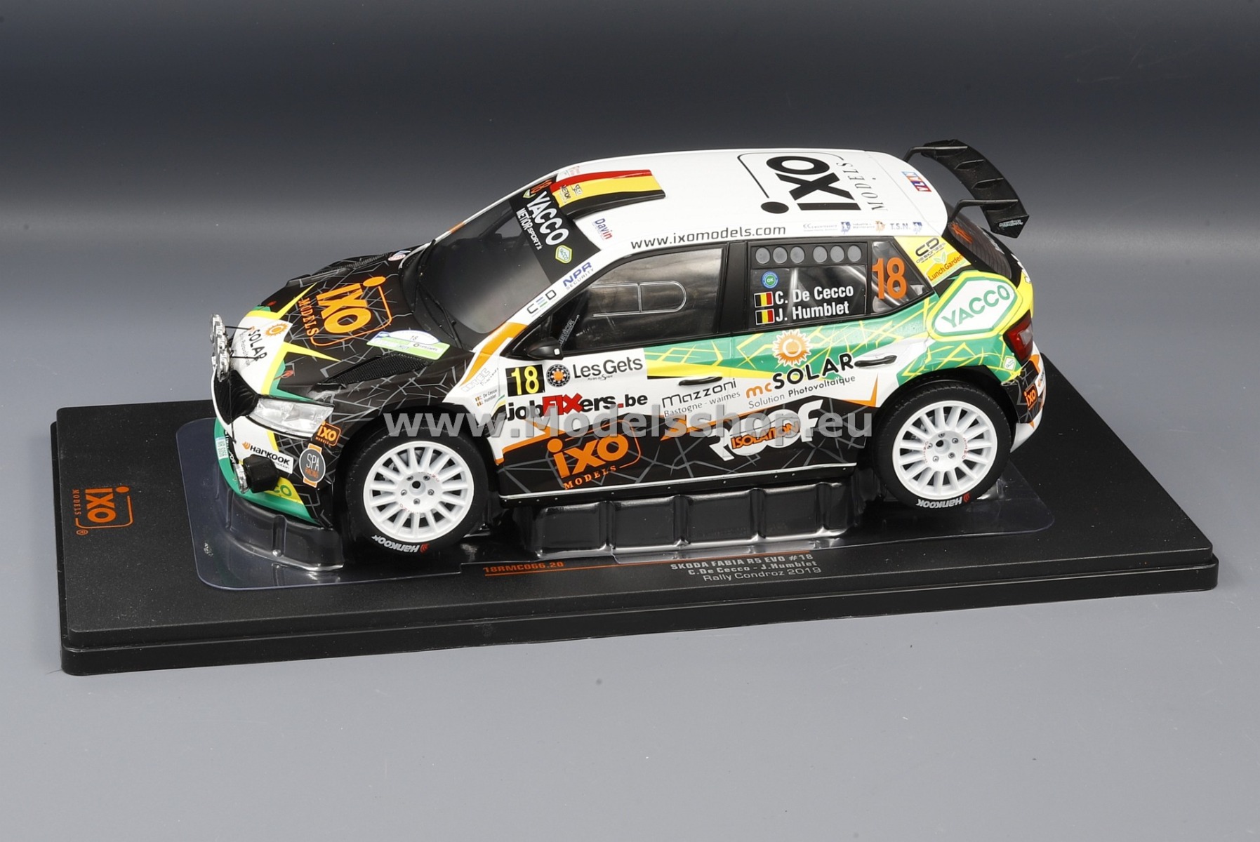 Skoda Fabia R5 EVO, No.18, Rally Condroz 2019 C. de Cecco/J Skoda Fabia R5 EVO, No.18, Rally Condroz 2019 C. de Cecco/J
