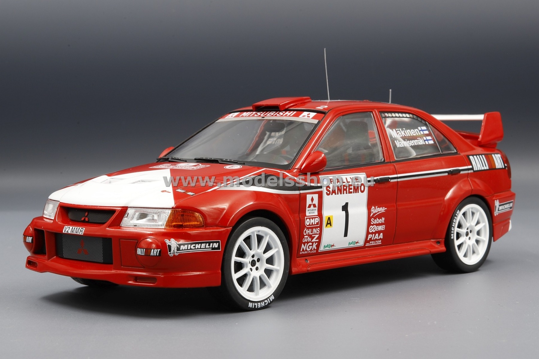 Mitsubishi Lancer RS Evolution VI, No.1, Rallye WM, Rally San Remo 1999 T.Mäkinen/R.Mannisenmaeki