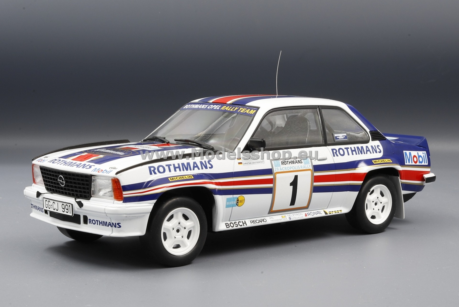 IXO 18RMC097A.20 Opel Ascona B 400, No.1, Rothmans Opel Rally team, Rothmans, Rally WM, Rally Acropolis 1982 W.Roehrl/C.Geistdoerfer