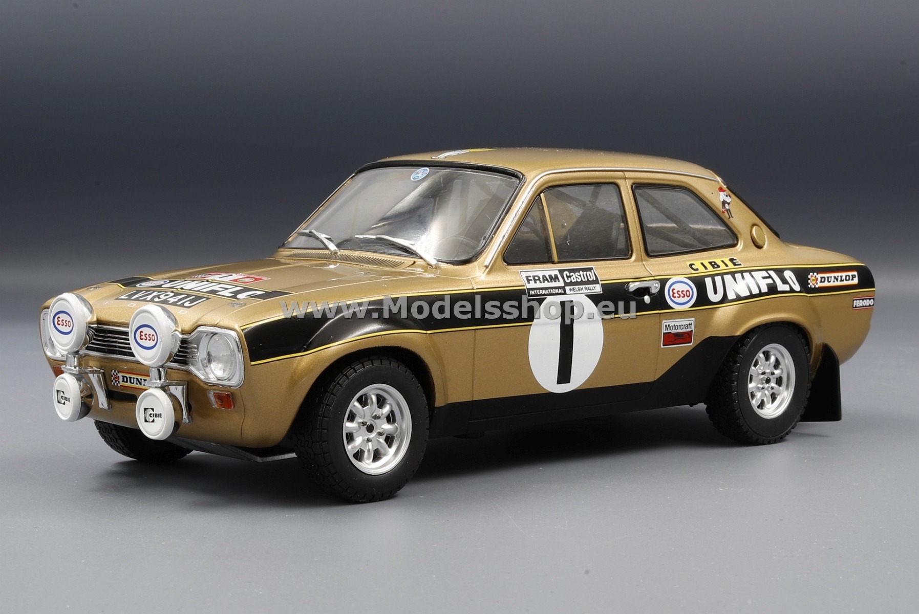 IXO 18RMC100.20 Ford Escort MKI RS 1600, RHD, No.1, Esso Uniflo, Welsh Rally 1972 R.Clark/J.Porter