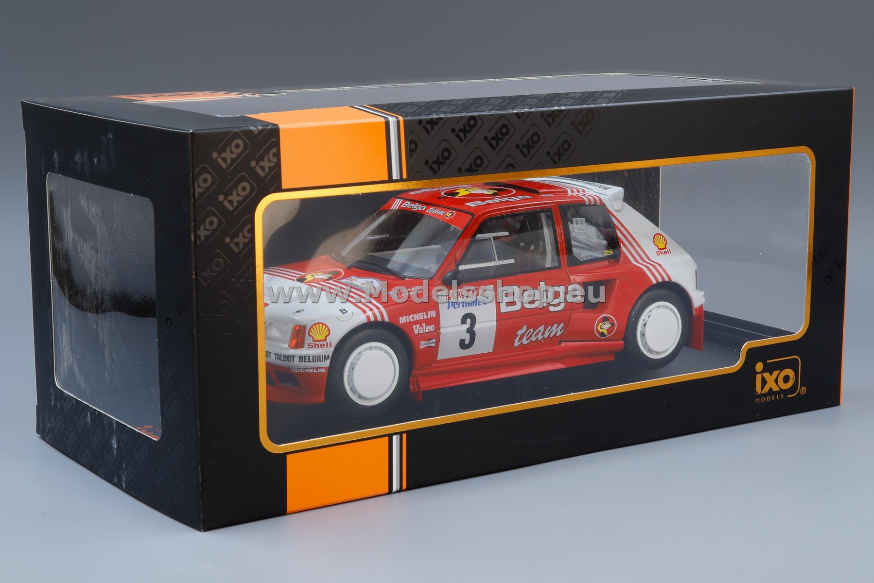 IXO 18RMC135.22 Peugeot 205 T16, No.3, Belga, Rally Ypres 1985 B