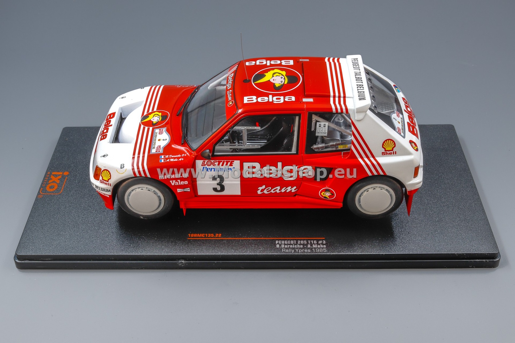 IXO 18RMC135.22 Peugeot 205 T16, No.3, Belga, Rally Ypres 1985 B