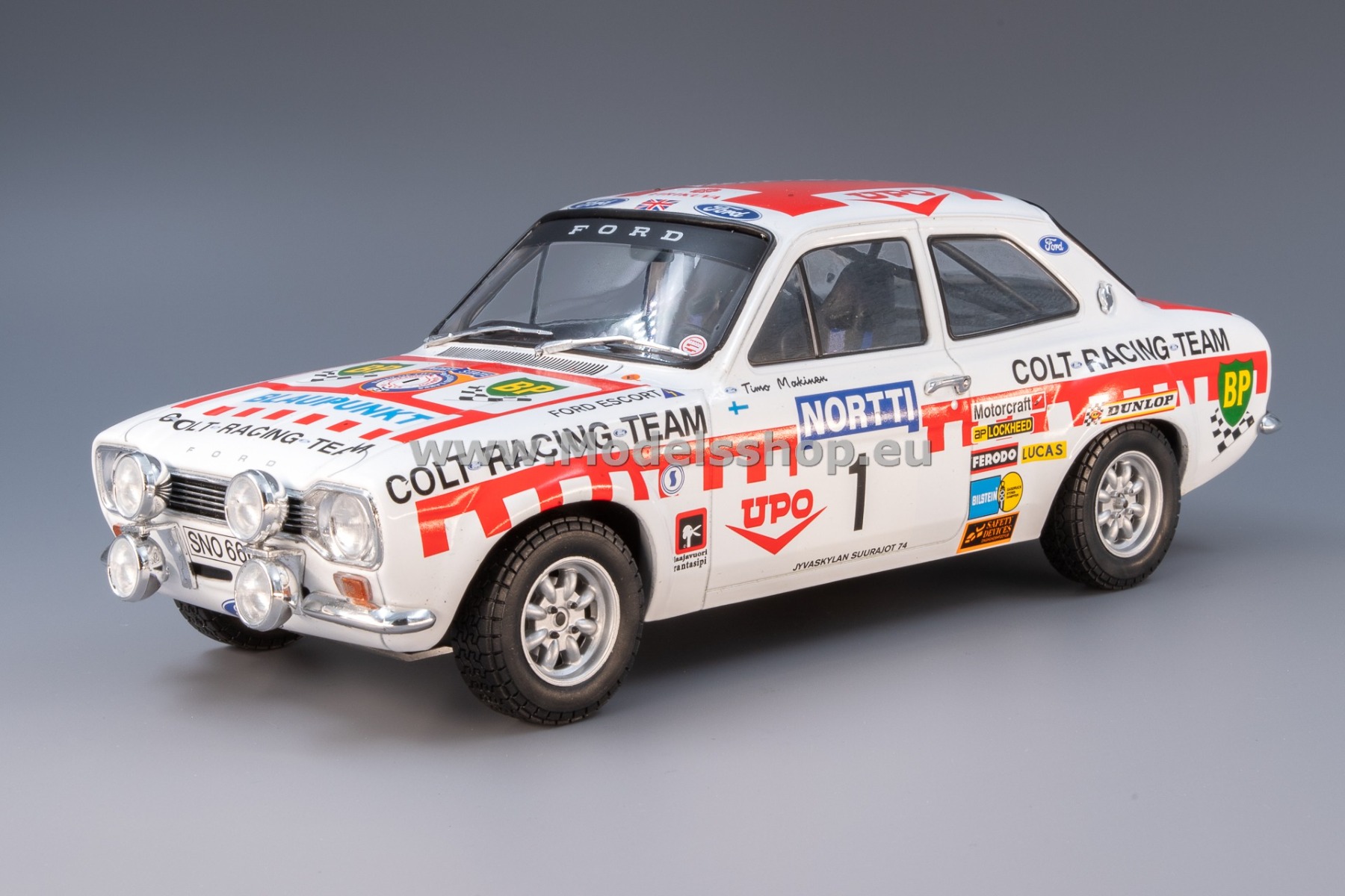IXO 18RMC141B.22 Ford Escort MK I RS 1600, No.1, Rally WM, 1000 Lakes Rally 1974, T.Mäkinen/H.Liddon