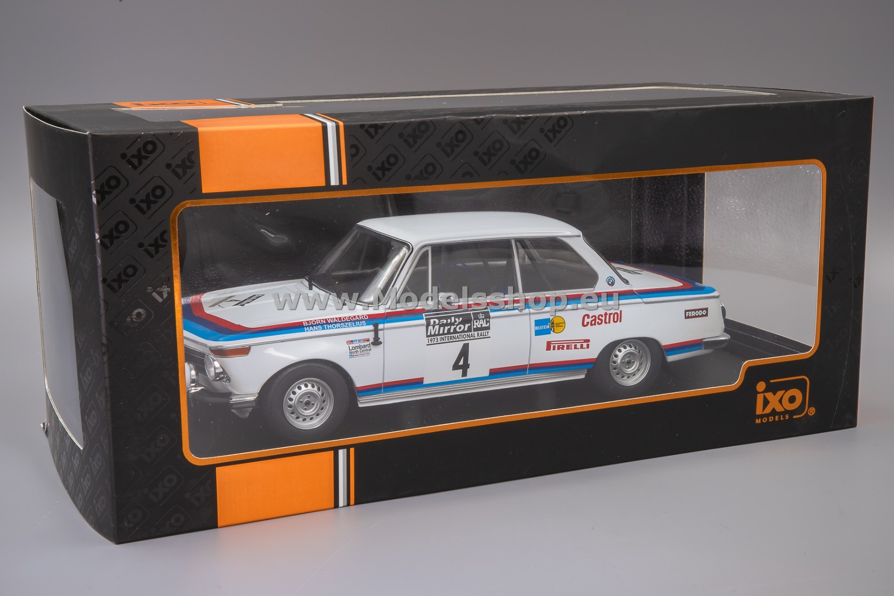 IXO18RMC163.22 BMW 2002, No.4 RAC Rally 1973, B. Waldegard / H