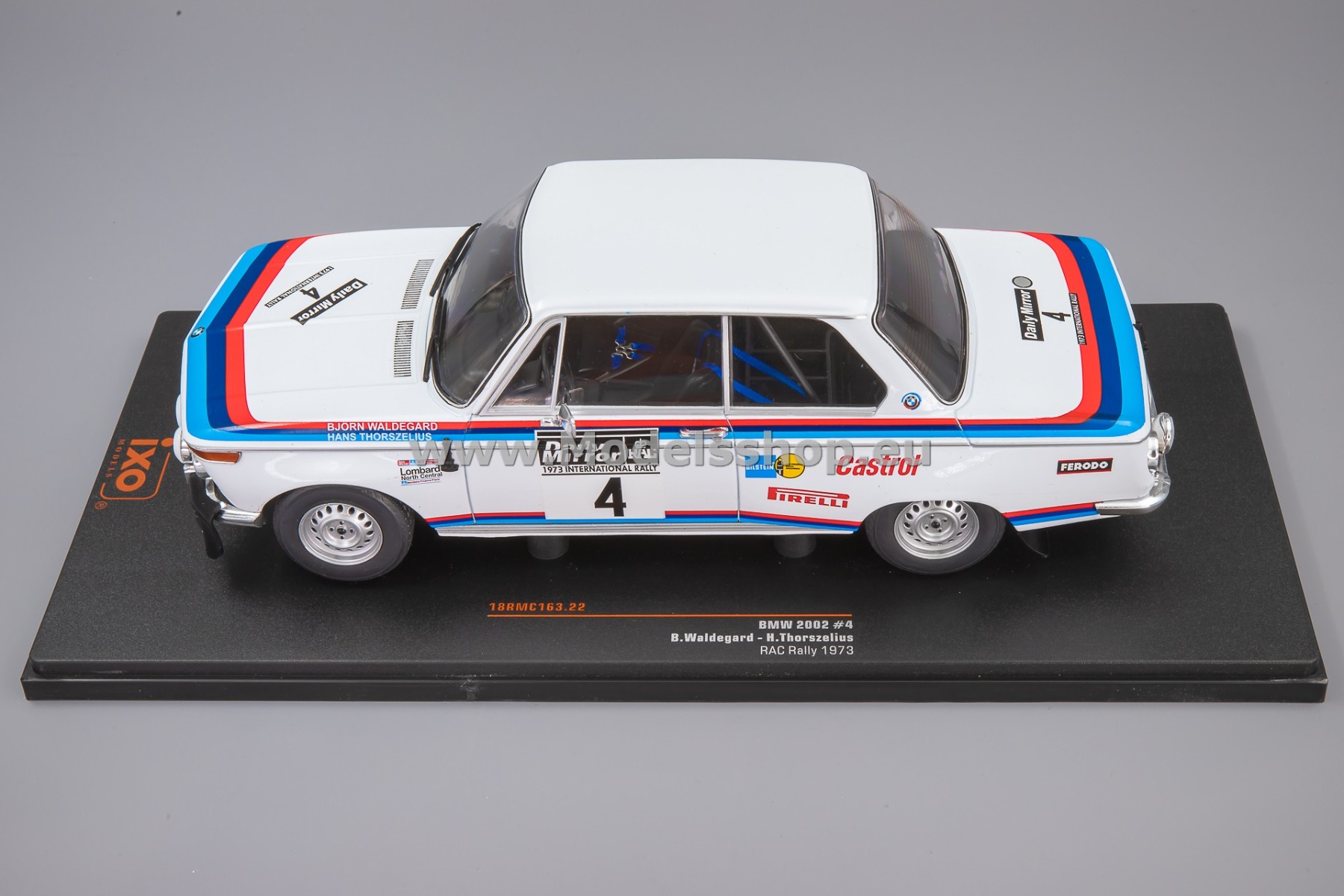 IXO18RMC163.22 BMW 2002, No.4 RAC Rally 1973, B. Waldegard / H