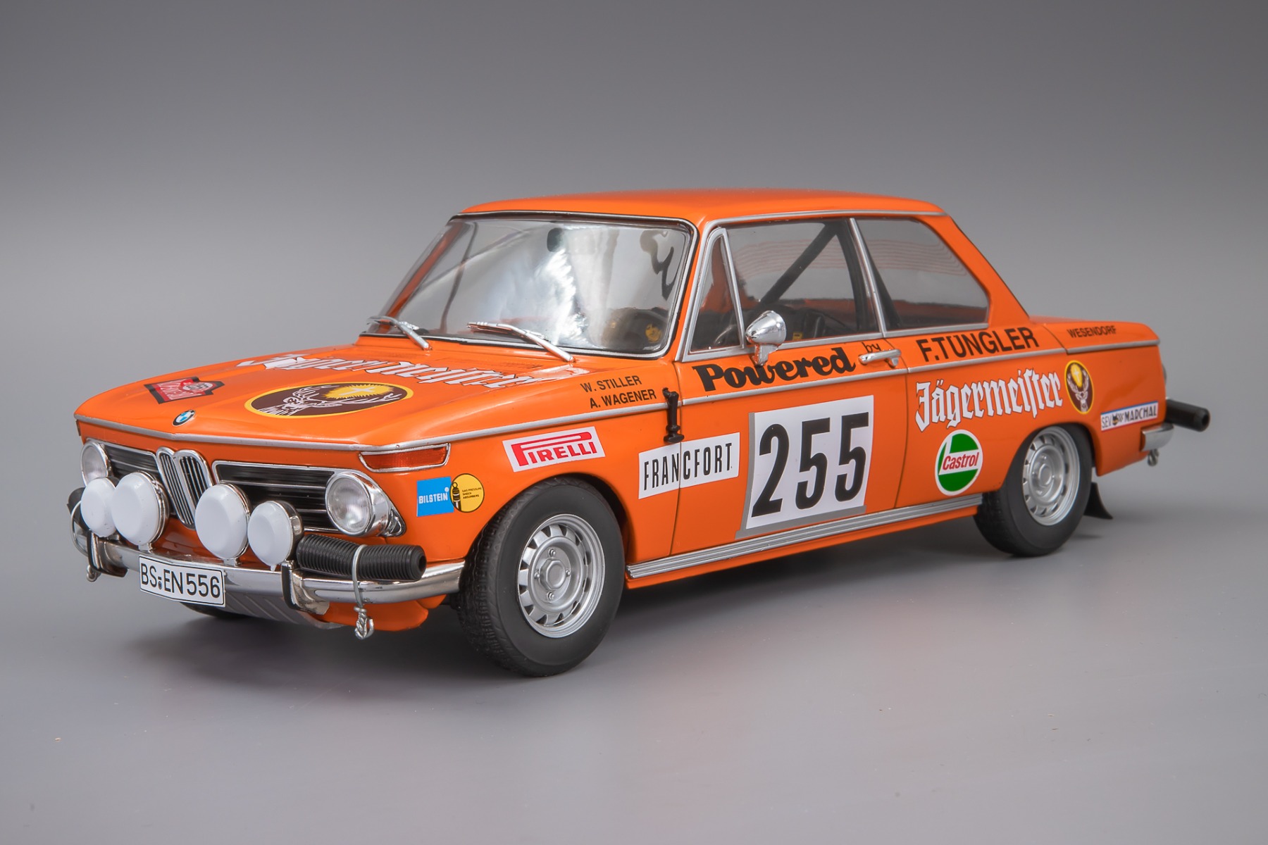 IXO18RMC165.22 BMW 2002  Jägermeister No.255, Rally Monte Carlo 1973, W. Stiller / A. Wagener
