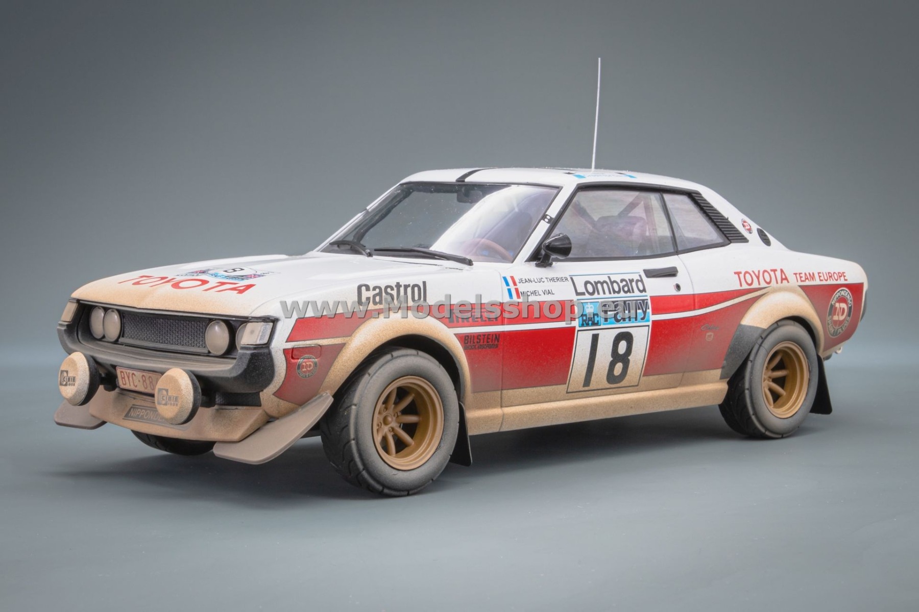 IXO18RMC189C.22 Toyota Celica 2000 GT (RA21) No.18, RAC Rally 1977, J-L.Therier - M.Vial (dirty version)