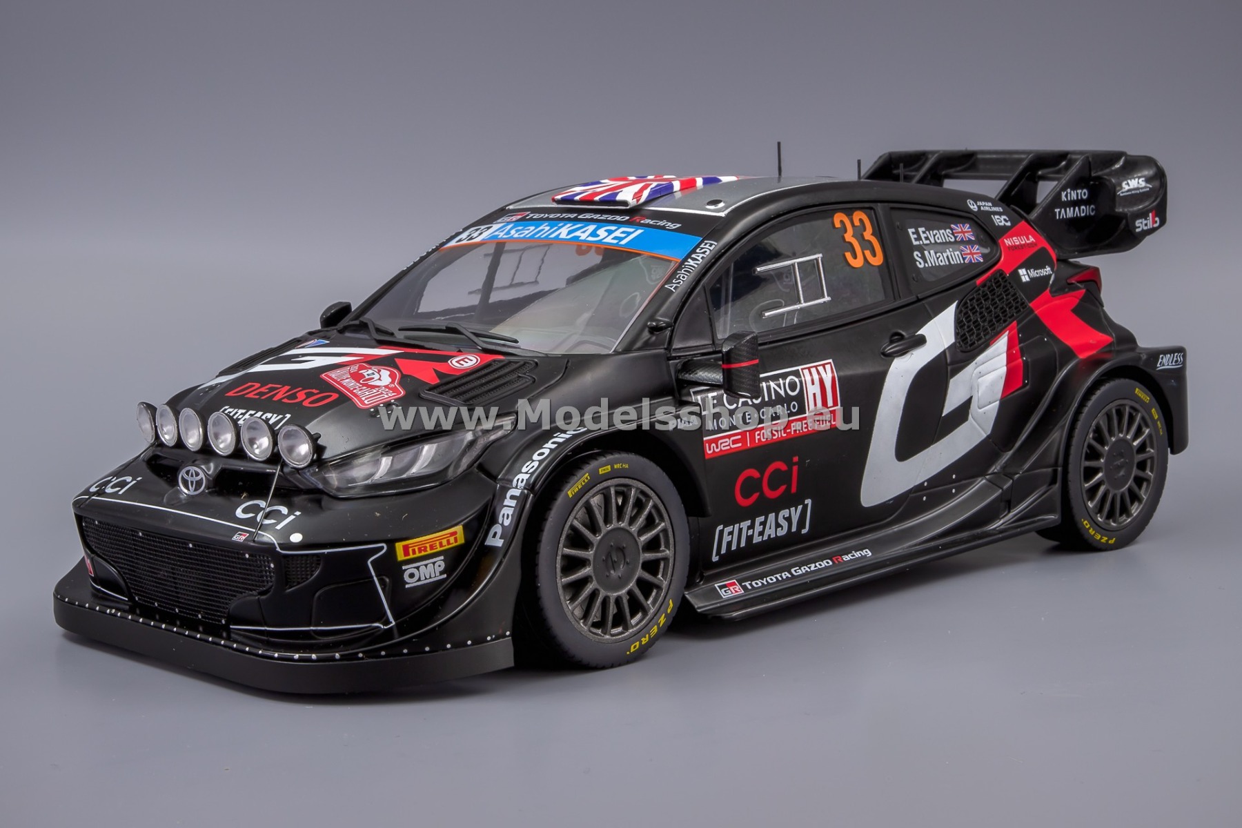 IXO18RMC197.22 Toyota Yaris Rally 1, Toyota Gazoo WRT, No. 33, Rally WM, Rallye Monte Carlo 2024, E. Evans / S. Martin