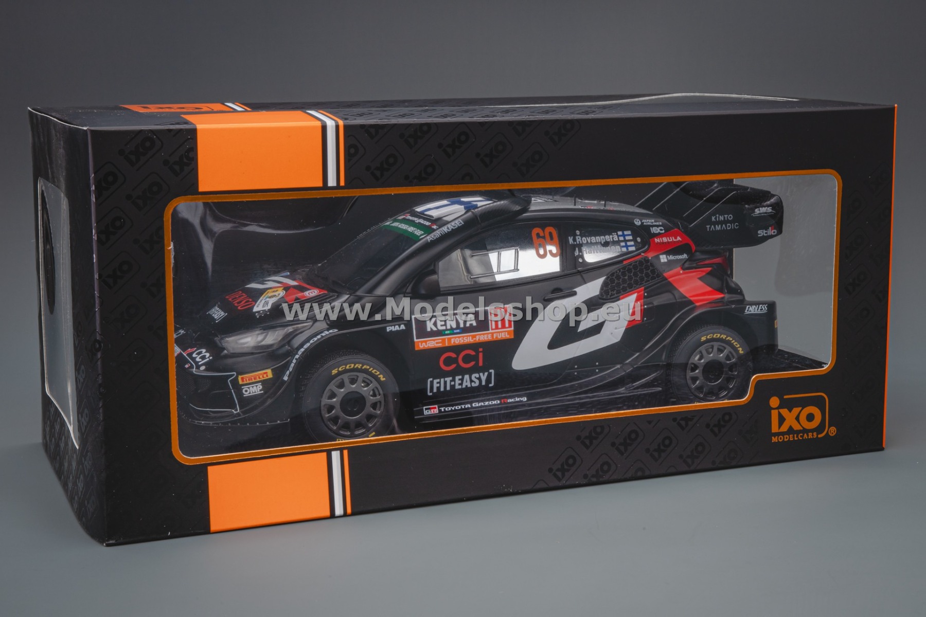 Modellino IXO 1/43 &ndash; Toyota Yaris WRC N&deg;69 &ndash; Rovanper&auml; &ndash; Rallye D'Europa Centrale 2023