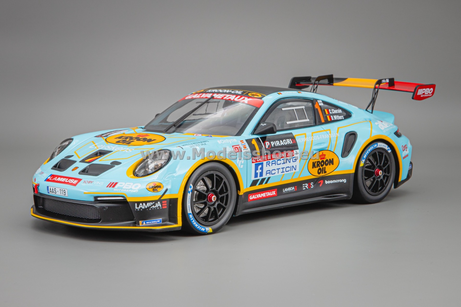 IXO18RMC254.22 Porsche 992 No.1 Rallye de Wallonie 2025, C.Cherain - D.Withers