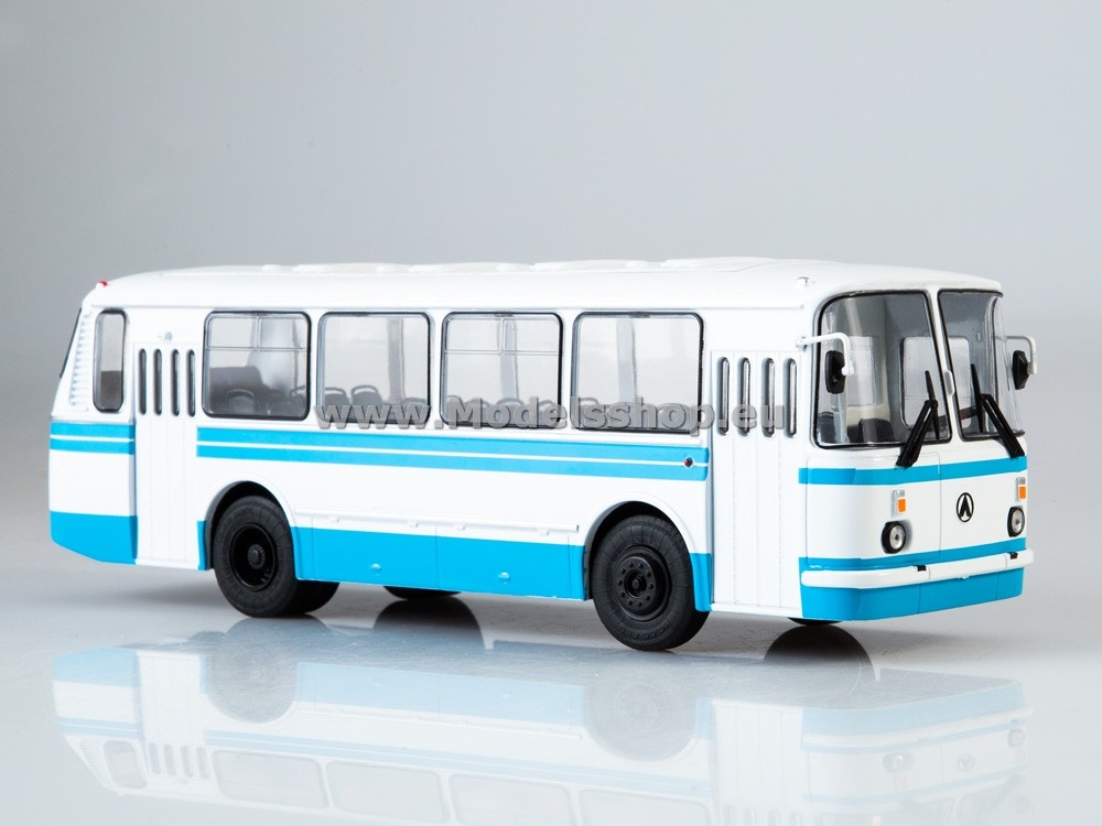 Bus magazine series (Modimio) with model of LAZ-695N /blue-white/