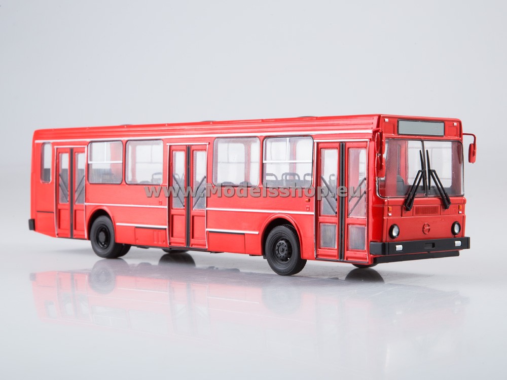Bus magazine series (Modimio) with model of  LIAZ-5256 city bus /red/