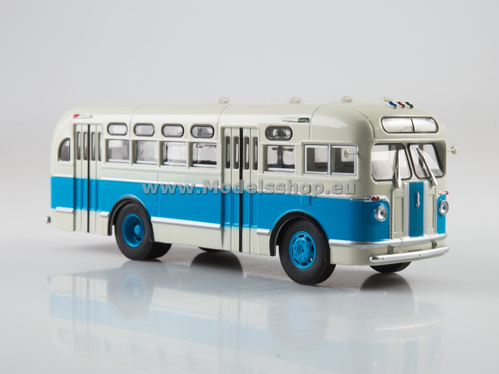 Bus magazine series (Modimio) with model of ZIS-155 /white-blue/