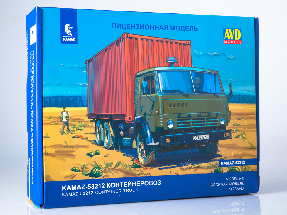 KAMAZ-53212 wtih 20ft container, model kit