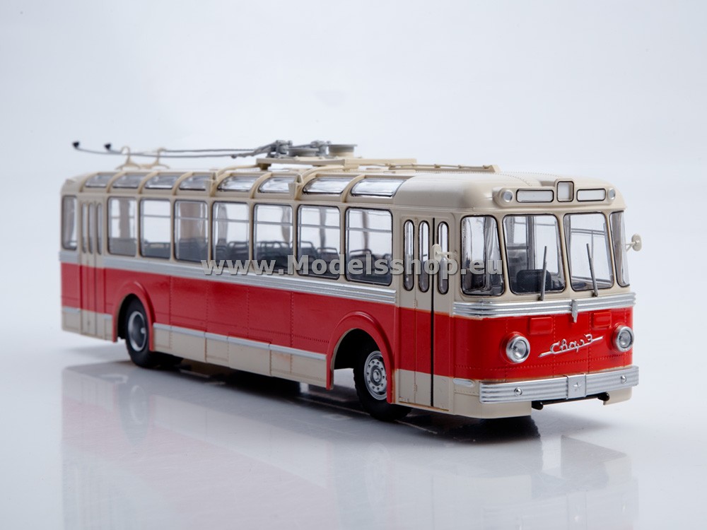 Bus magazine series (Modimio) No. 44 with model of SVARZ-MTBES trolleybus