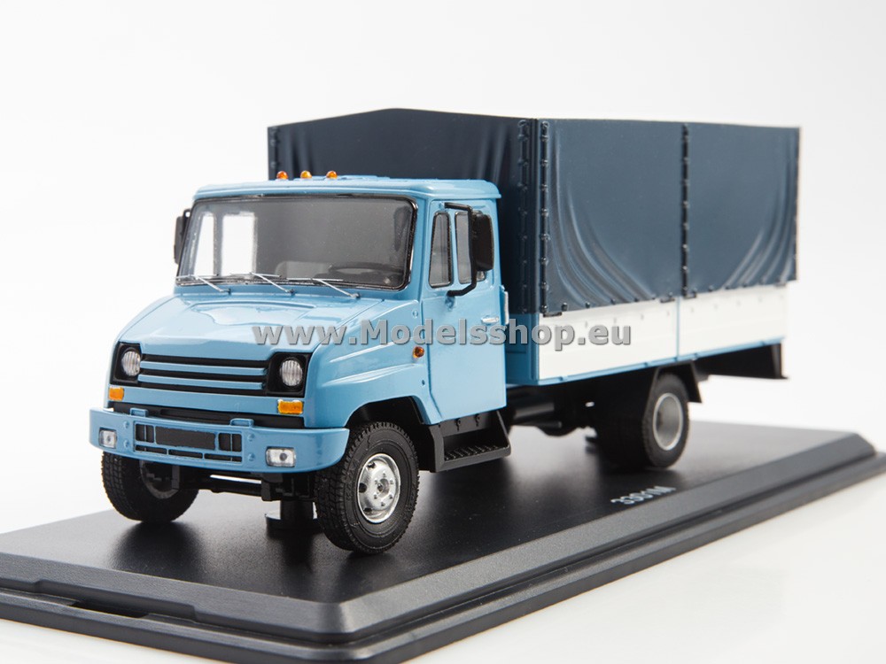 ModelPro 0193MP ZIL-3301M flatbed truck with tent /blue - grey/