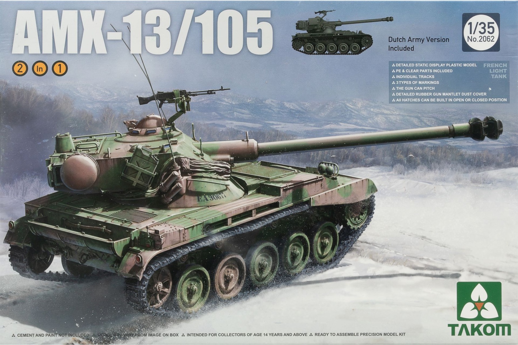 TAKOM2062 AMX-13/105 French Ligh tank, model kit