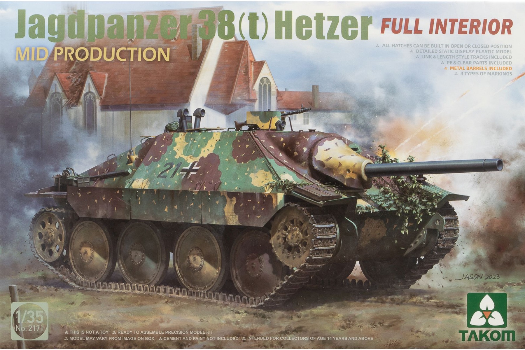 TAKOM2171 Jagdpanzer 38(t) Hetzer, Mid Production (Full Interior), model kit